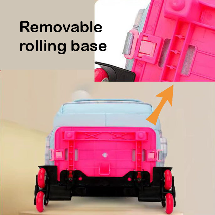 School Rolling Backpack - 4 pcs set - for Girls