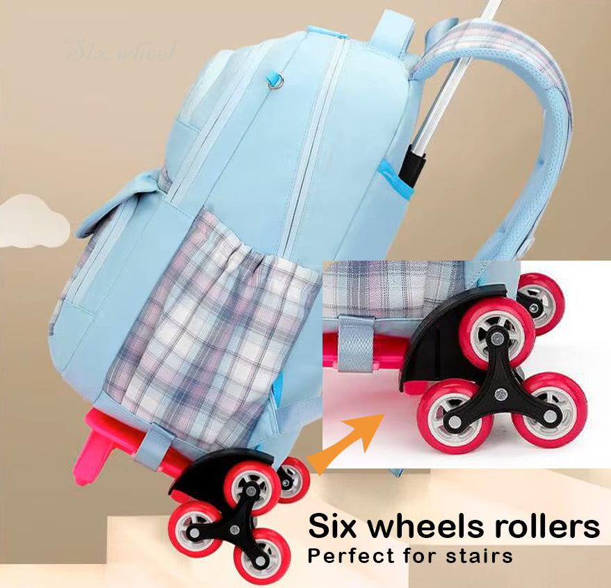 School Rolling Backpack - 4 pcs set - for Girls