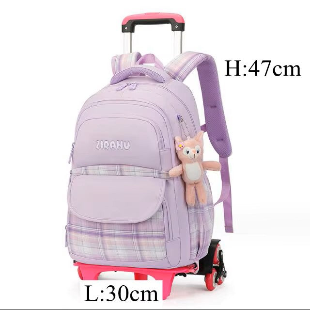 School Rolling Backpack - 4 pcs set - for Girls