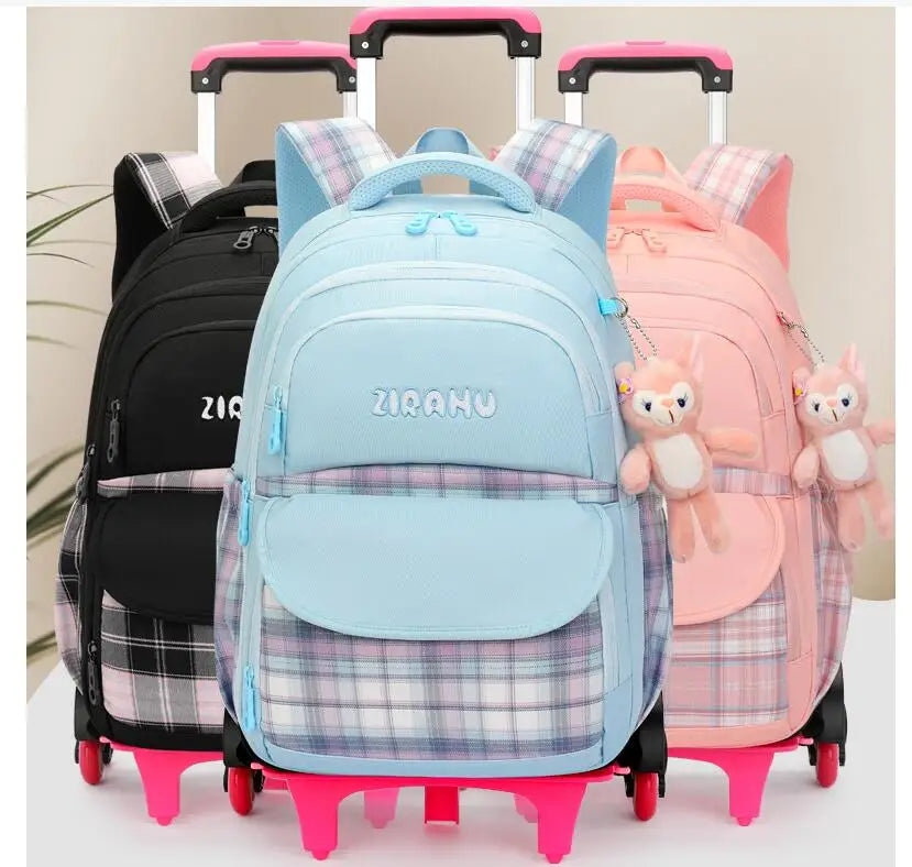 School Rolling Backpack - 4 pcs set - for Girls